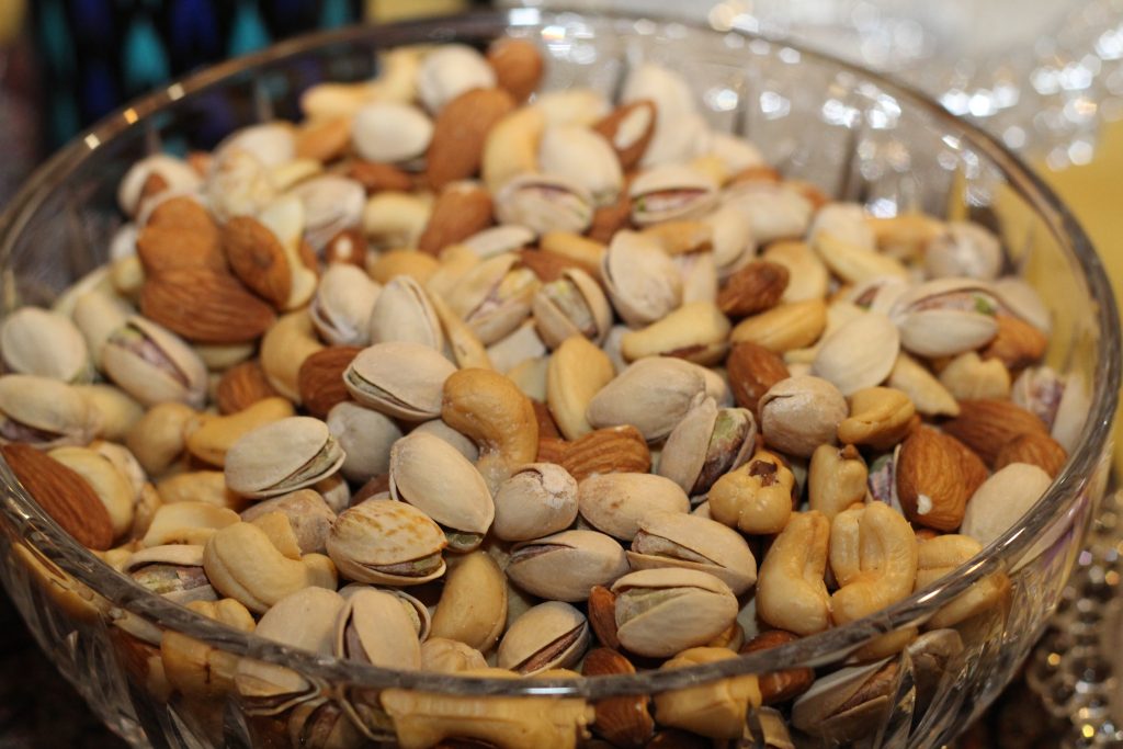 various nuts in a bowl